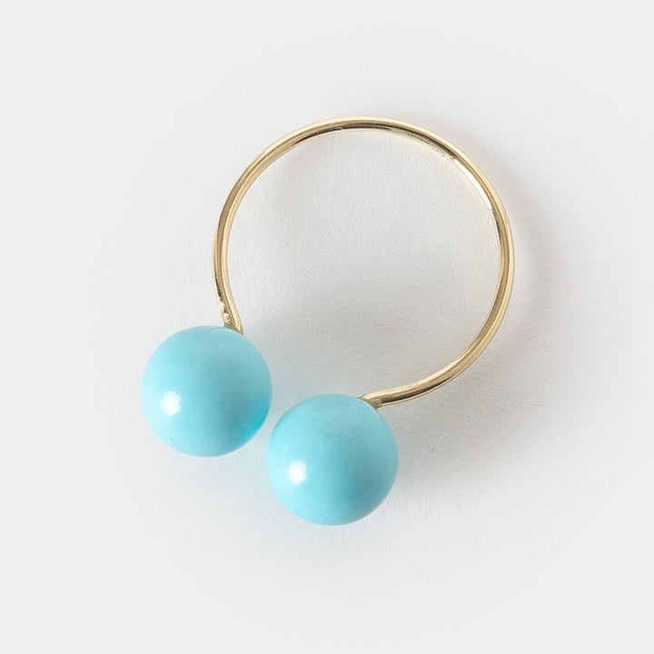 Hydra, 14K Gold Turquoise Bead Ring - Helen Georgio