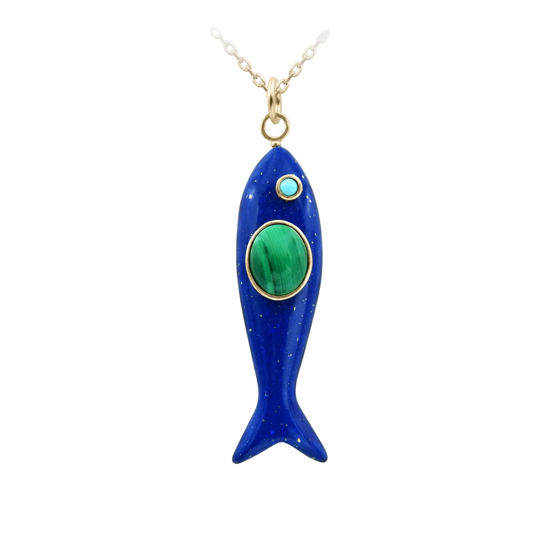 Nerida Fish Necklace · Blue