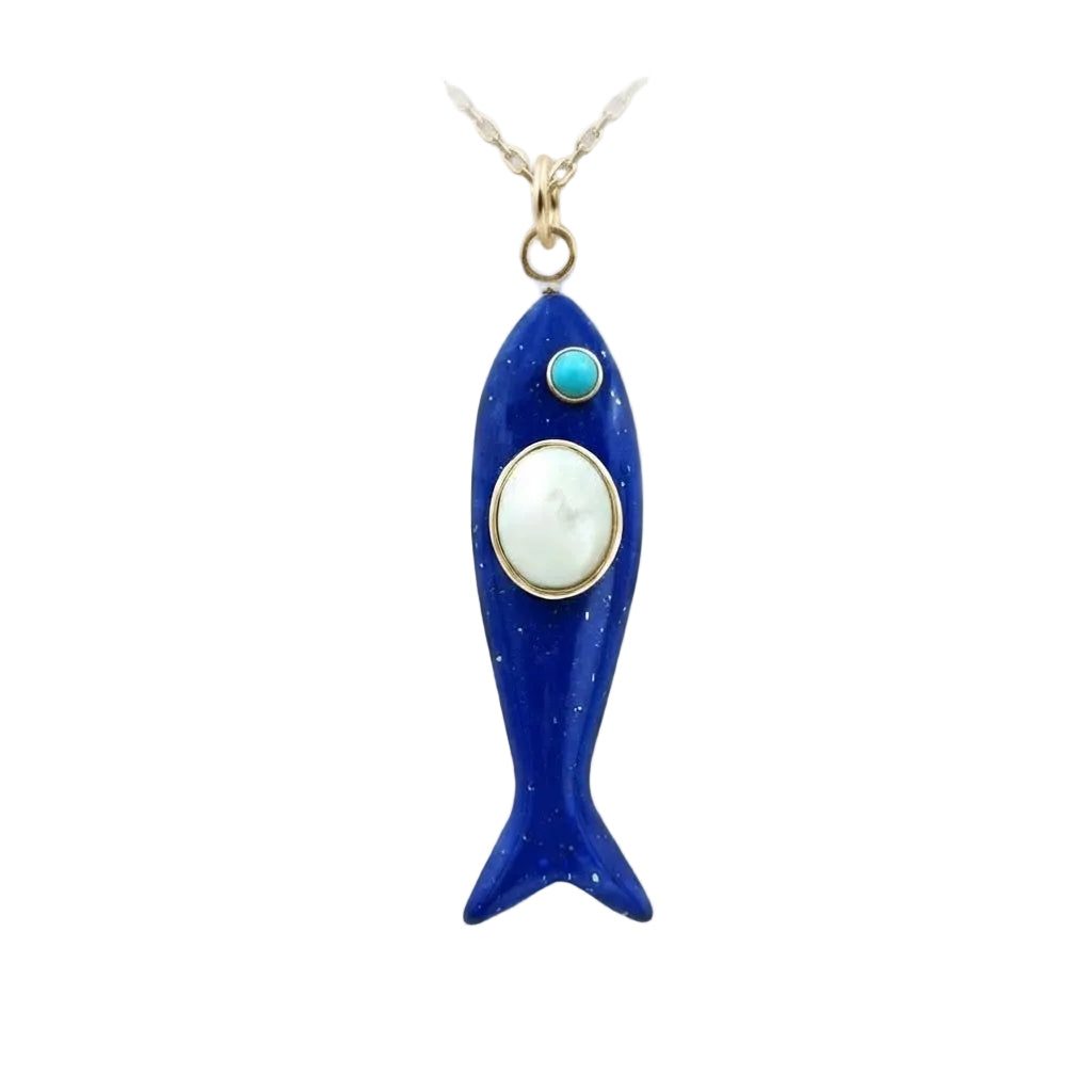 Nerida Fish Necklace · Blue
