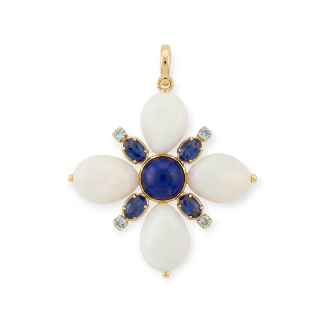 Amalia White Coral Flower Pendant Necklace
