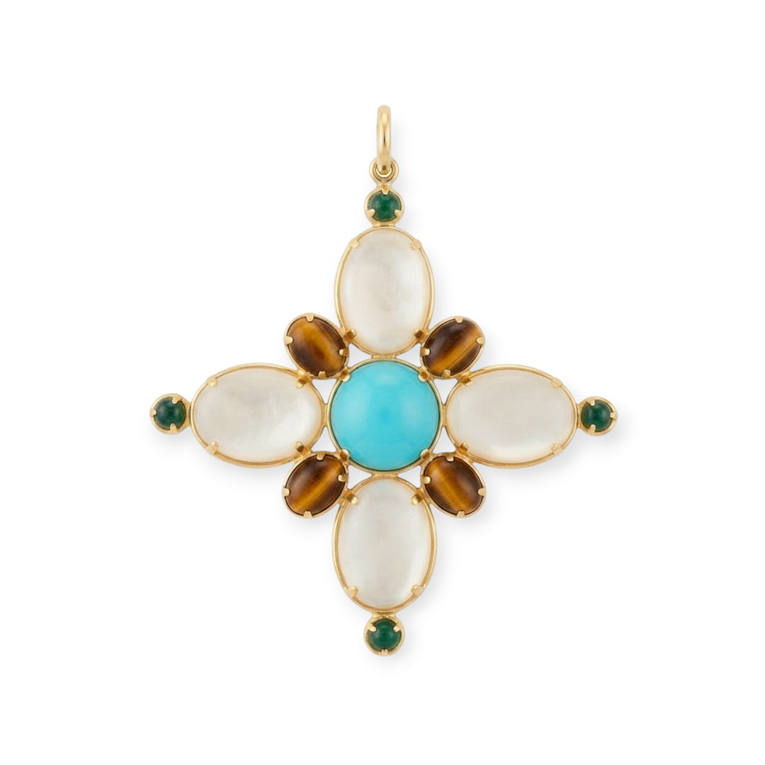 Camellia Mother of Pearl Flower Pendant Necklace