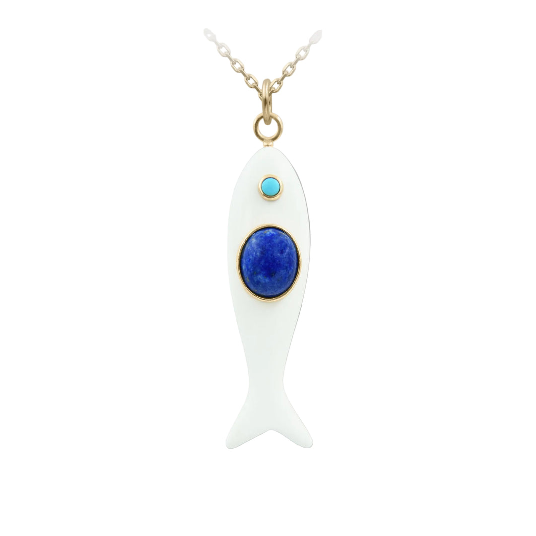 Nerida Fish Necklace · White
