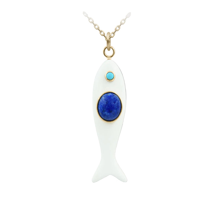 Nerida Fish Necklace · White