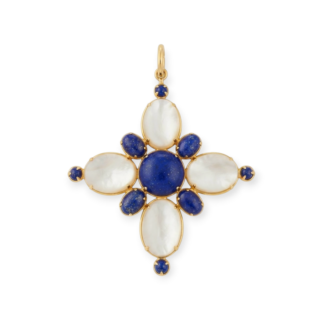 Camellia Mother of Pearl Flower Pendant Necklace