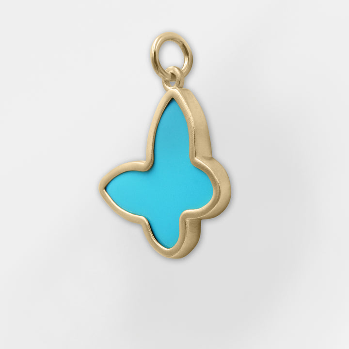 Aella, 18k Gold Plated Turquoise Butterfly Charm