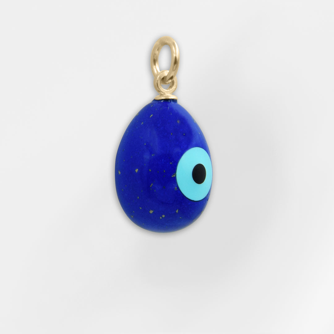 Greek Evil Eye Egg Turquoise Pendant