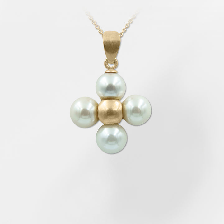 Sophia, Sleek Mother of Pearl Cross Necklace