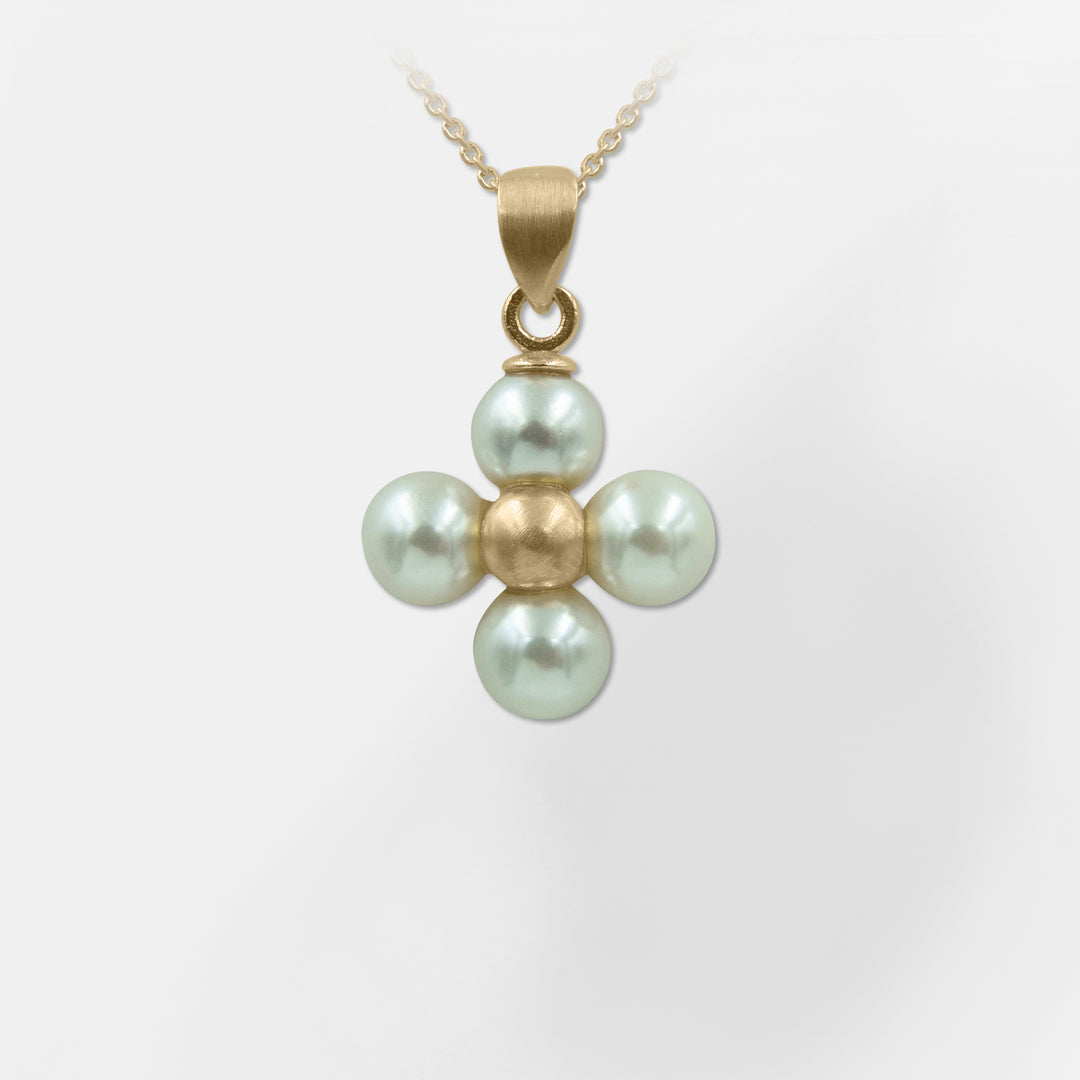 Sophia, Sleek Mother of Pearl Cross Necklace