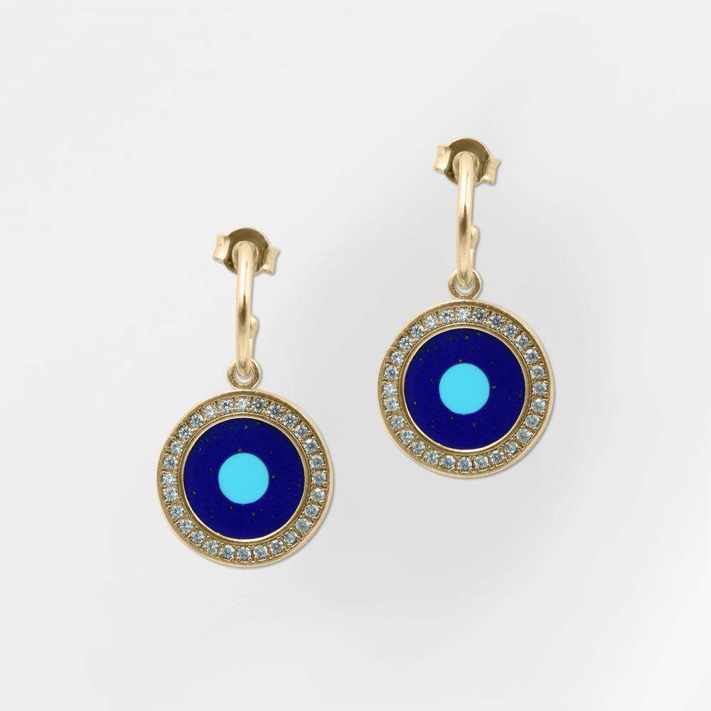 Helios, Blue Evil Eye Bracelet with White Zircon - Helen Georgio