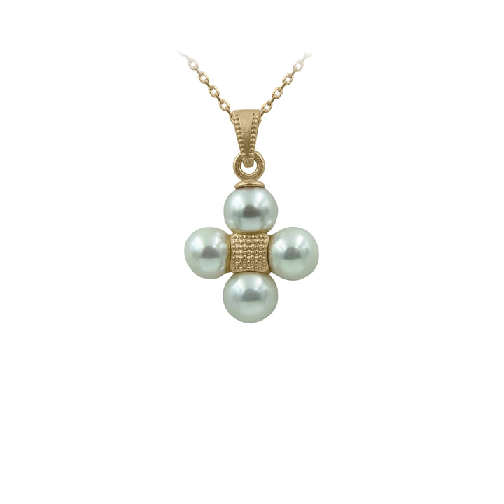 Sophia Mini Turquoise Cross Pendant - 14k Gold