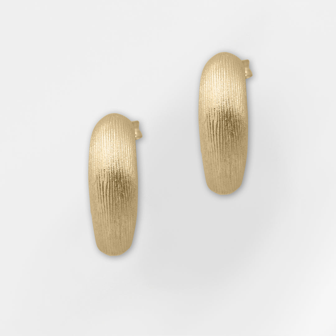 Santorini, Brushed Gold Hoop Earrings