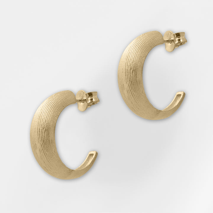 Santorini, Brushed Gold Hoop Earrings