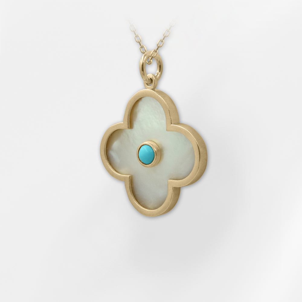 Thalia, Mother of Pearl Clover Necklace-Pendant Large - Helen Georgio