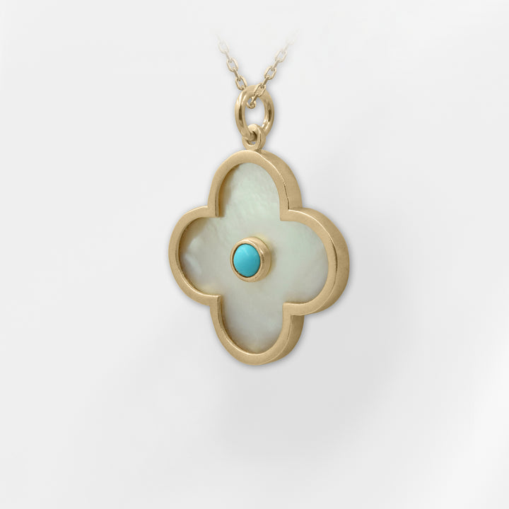 Thalia, Mother of Pearl Clover Necklace-Pendant Large - Helen Georgio