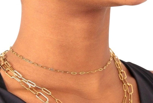 18k Gold Plated Paper Clip Chain