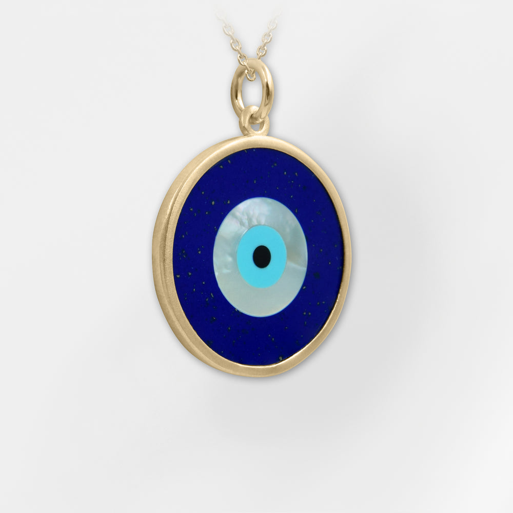 Zeus, Blue Evil Eye Charm - Necklace - Helen Georgio