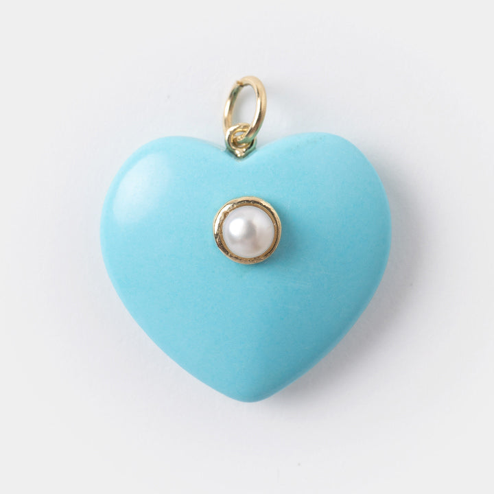 Aphrodite, 14K Gold and Turquoise Heart Pendant
