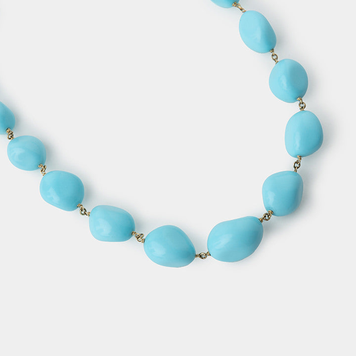 Hera, 14K Gold - Turquoise Bead Necklace - PREORDER - Helen Georgio