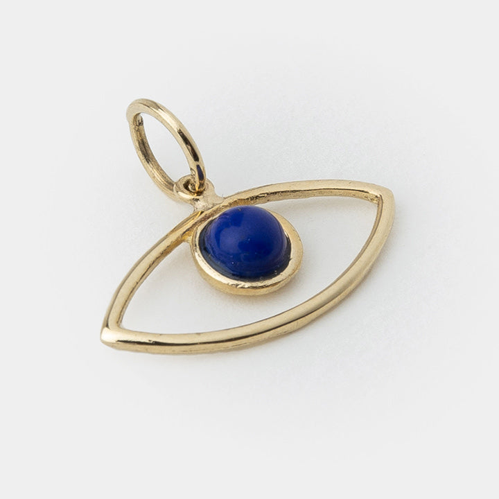 Irida, 14K Gold-Blue Evil Eye Charm - Helen Georgio