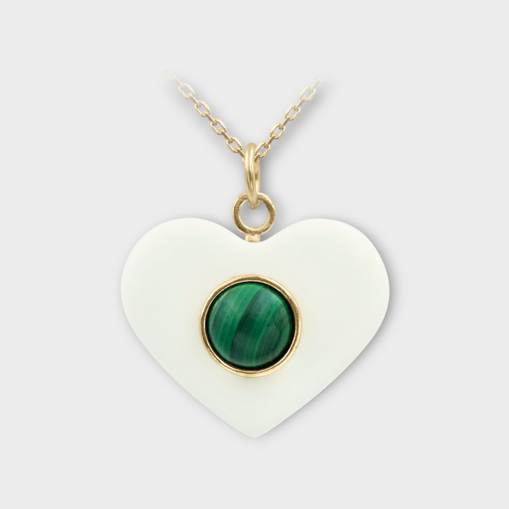 Amor Heart Necklace – White