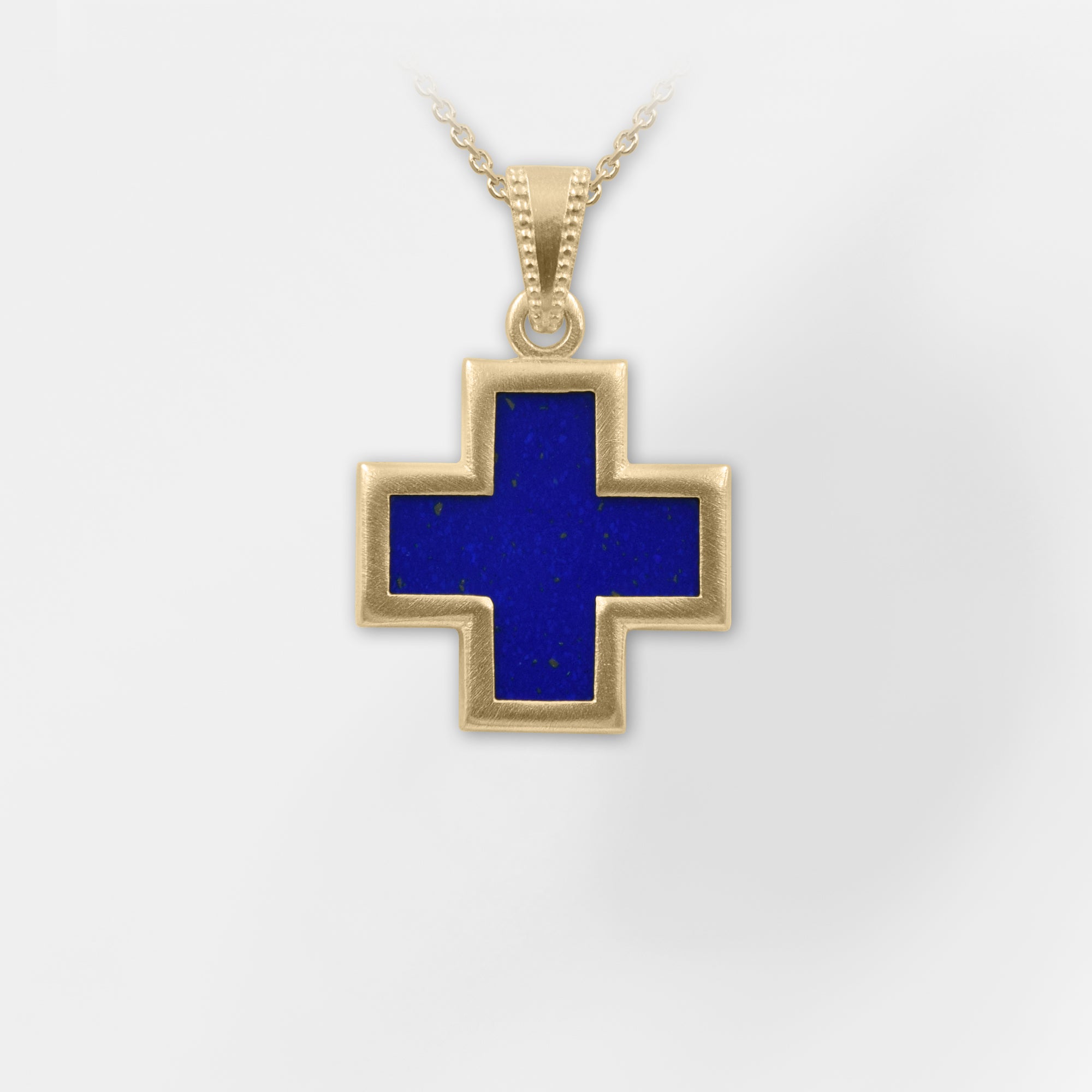 Simi, 18k Gold Plated Greek Blue Cross Necklace, – Helen Georgio