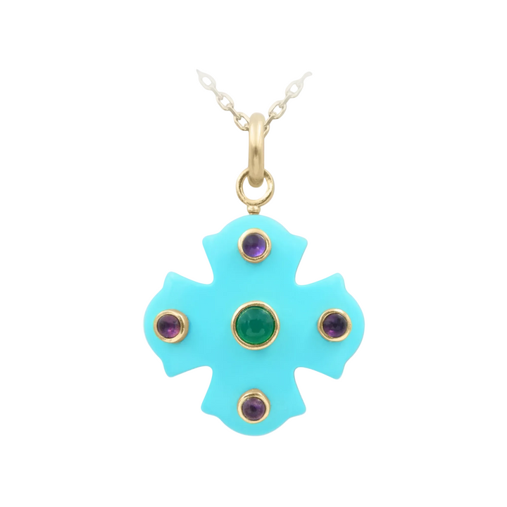 Phos Cross Necklace – Turquoise