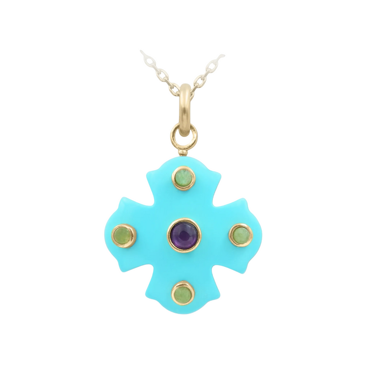 Phos Cross Necklace – Turquoise