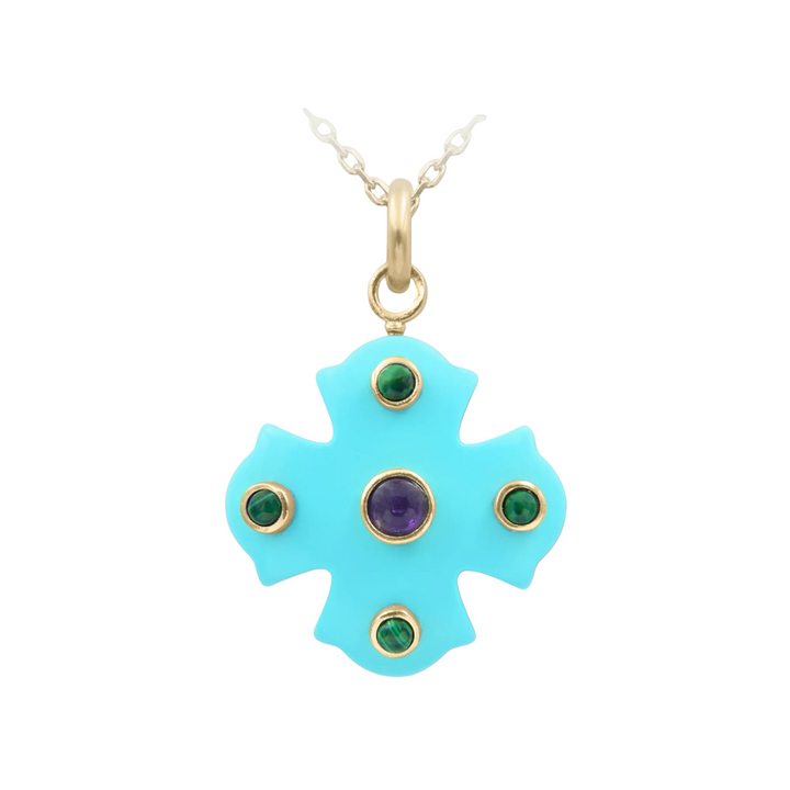 Phos Cross Necklace – Turquoise