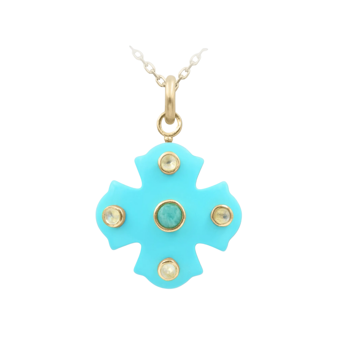 Phos Cross Necklace – Turquoise