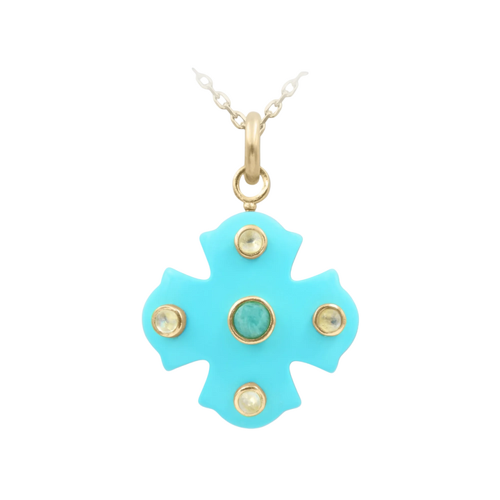 Phos Cross Necklace – Turquoise