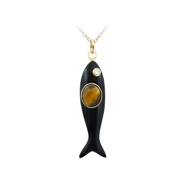 Nerida Fish Necklace · Black