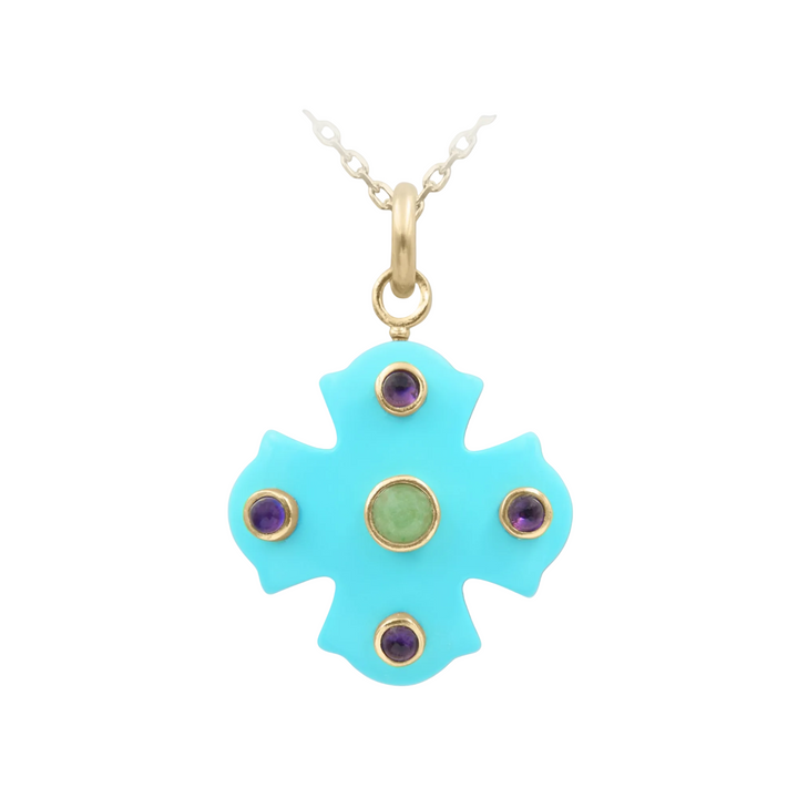Phos Cross Necklace – Turquoise