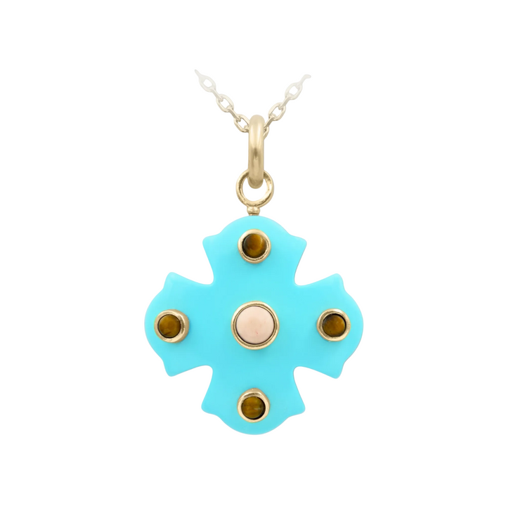 Phos Cross Necklace – Turquoise