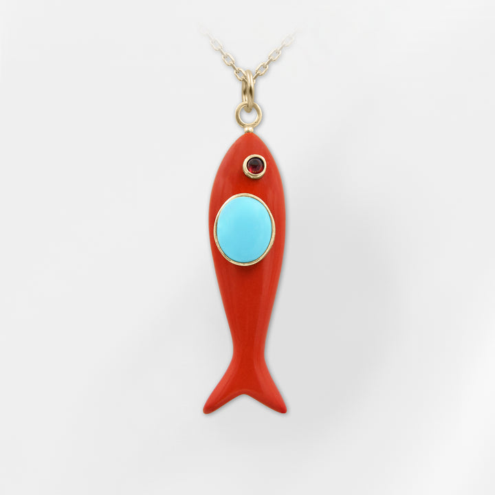 Nerida Fish Necklace · Red