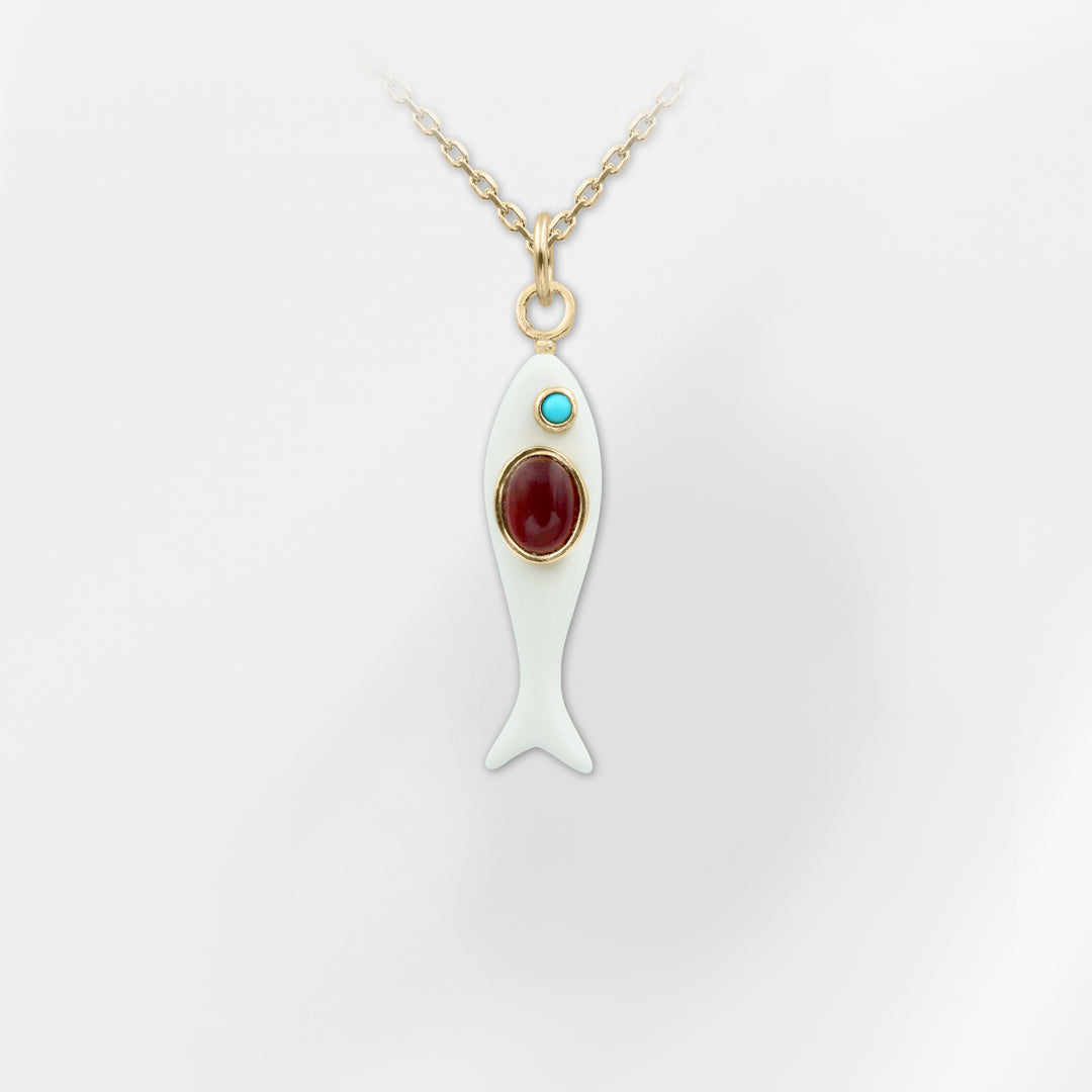 Marea Fish Necklace – Turquoise & Lapis