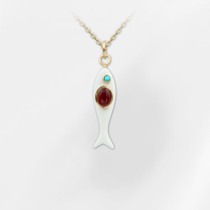 Marea Fish Necklace – Turquoise & Lapis