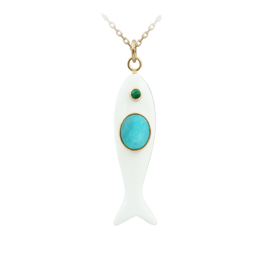Nerida Fish Necklace · White