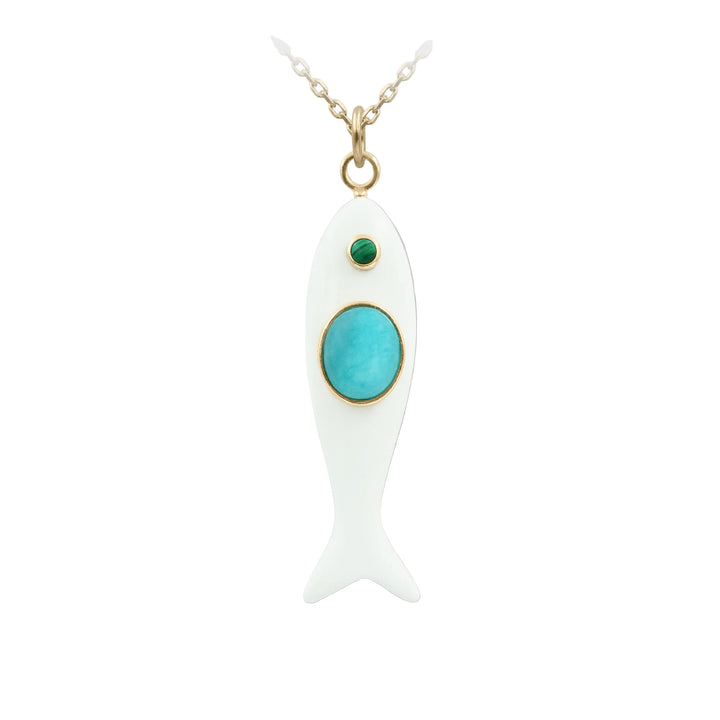 Nerida Fish Necklace · White
