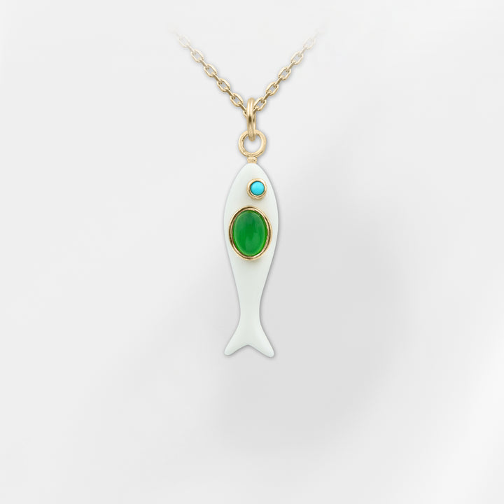 Marea Fish Necklace – Lapis & Turquoise