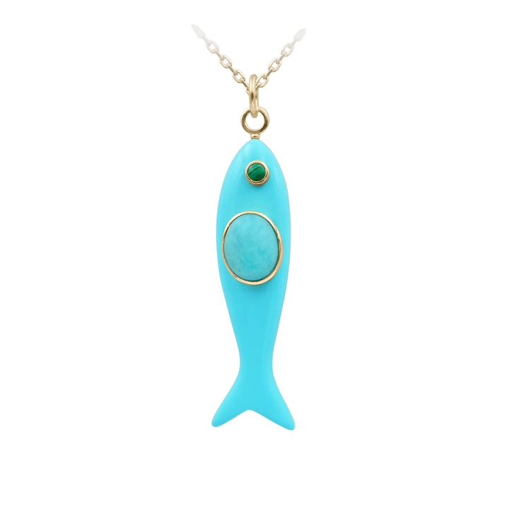 Nerida Fish Necklace · Turquoise