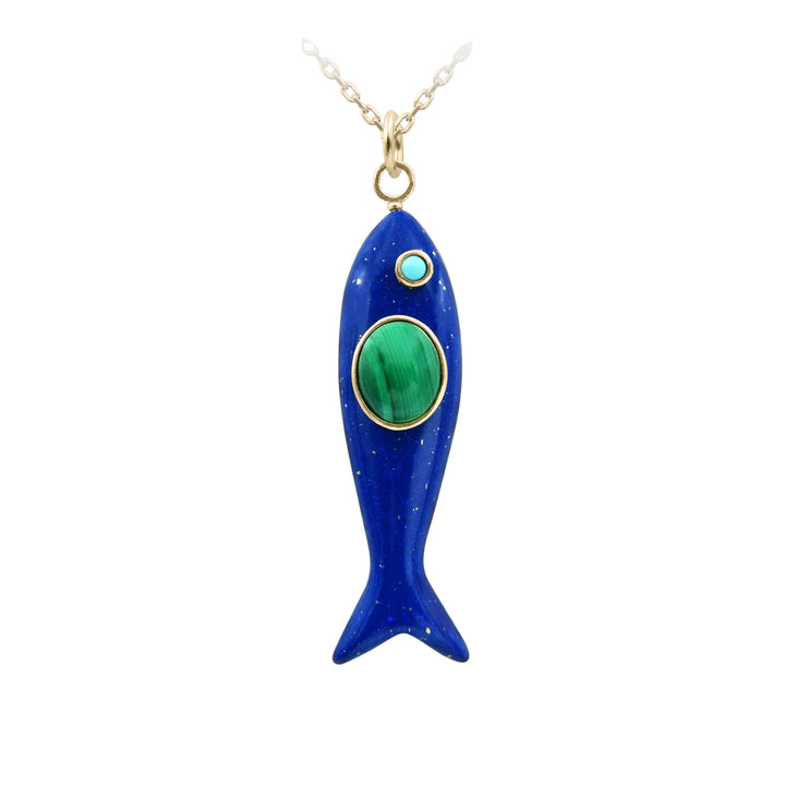 Nerida Fish Necklace · Blue