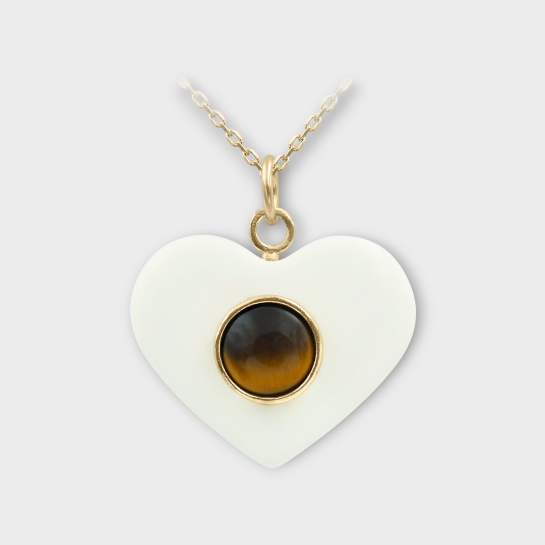 Amor Heart Necklace – White