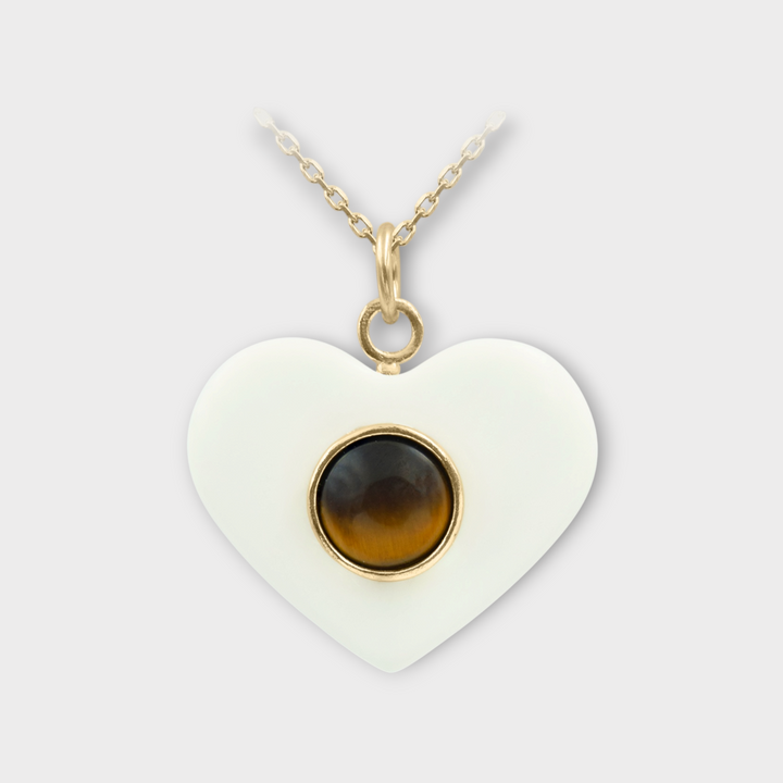 Amor Heart Necklace – White