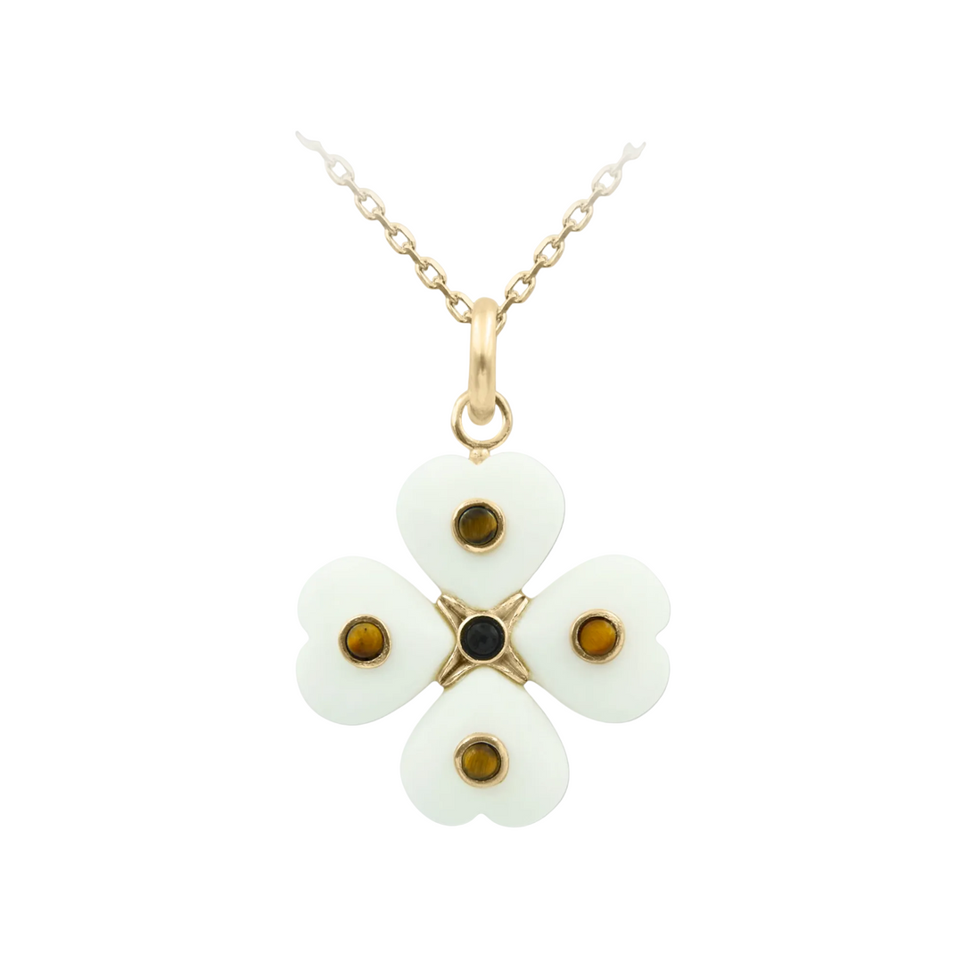 Kleos Clover Necklace – White