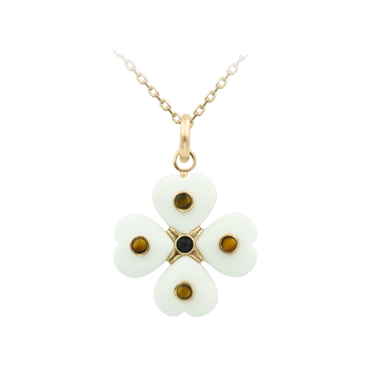Kleos Clover Necklace – White