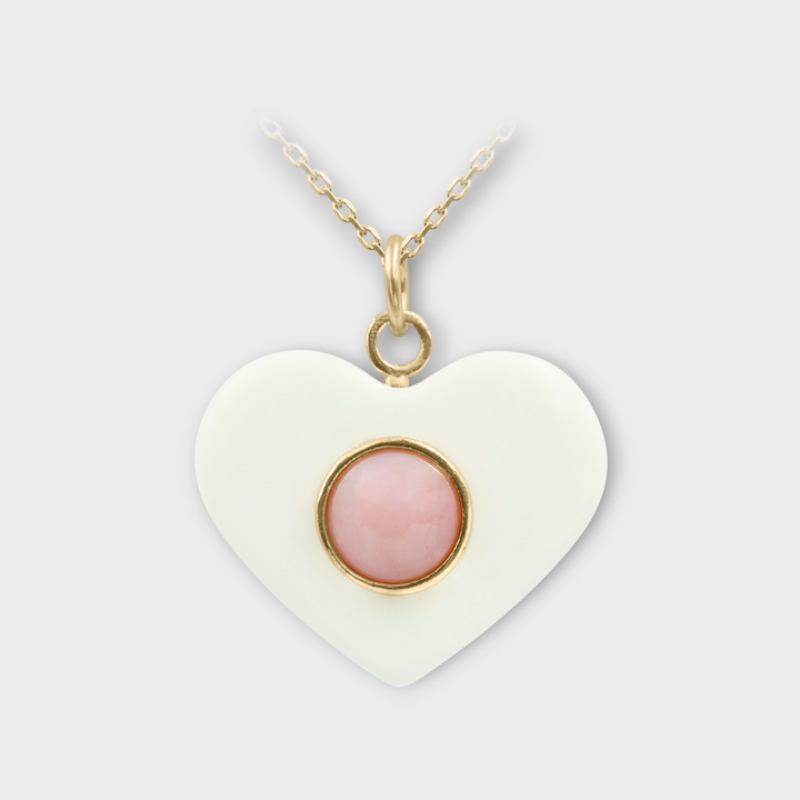 Amor Heart Necklace – White
