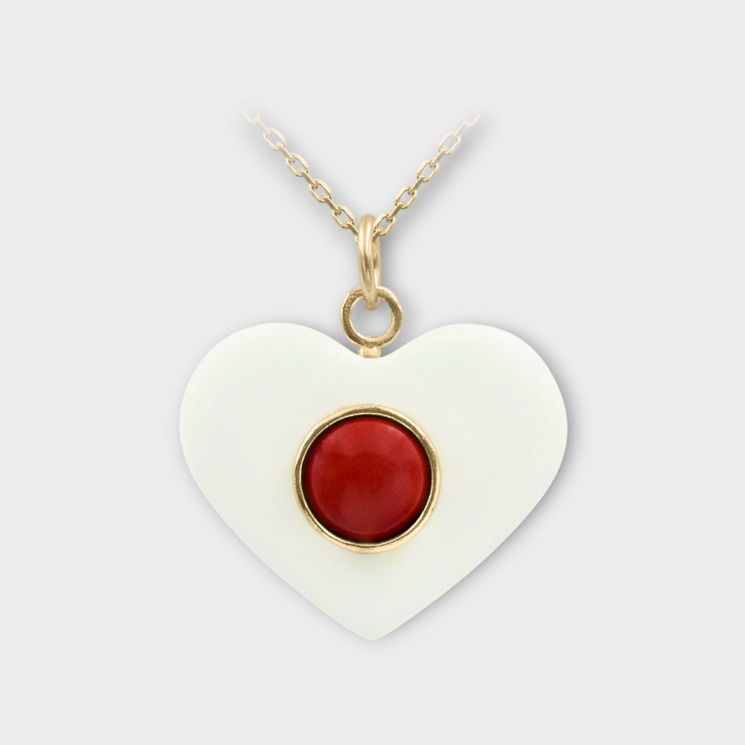 Amor Heart Necklace – White