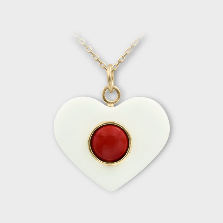 Amor Heart Necklace – White