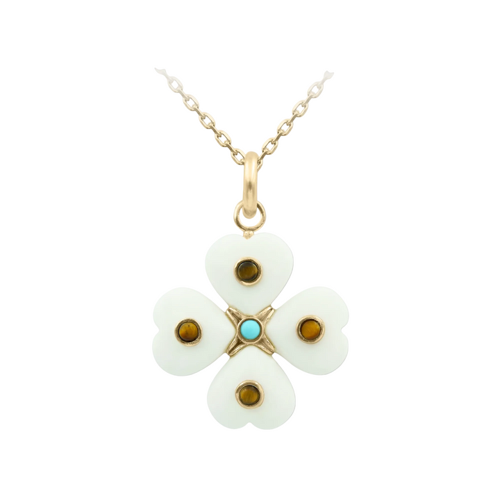 Kleos Clover Necklace – White