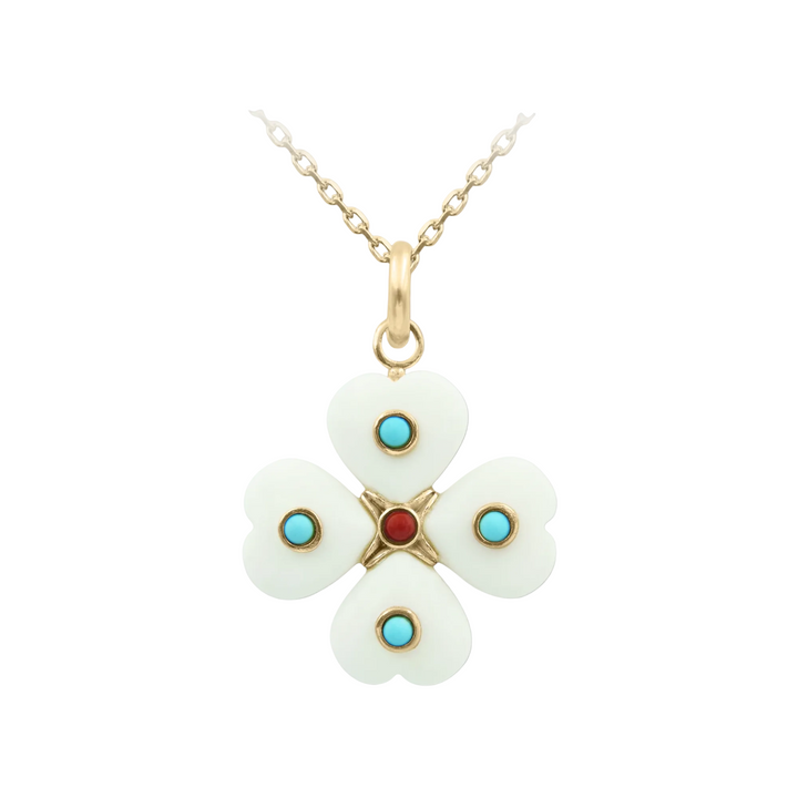 Kleos Clover Necklace – White